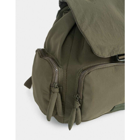 Mochila Puffy Negro Verde Kaki