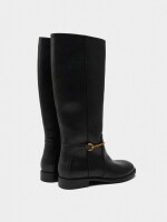 Botas Altas Con Detalle Metálico negro