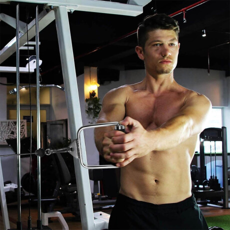Estribo Agarre Macizo Para Polea Multigym Gimnasio Plateado