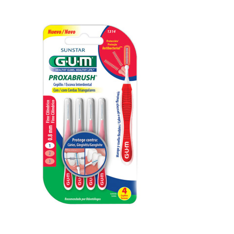 Gum Cepillo Proxabrush interdental cilíndrico x4 Gum Cepillo Proxabrush interdental cilíndrico x4