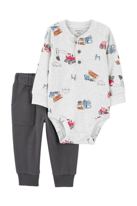 Set dos piezas de algodón, pantalón y body, diseño construcción Sin color