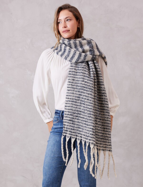 Bufandon Lineas NEGRO/CRUDO