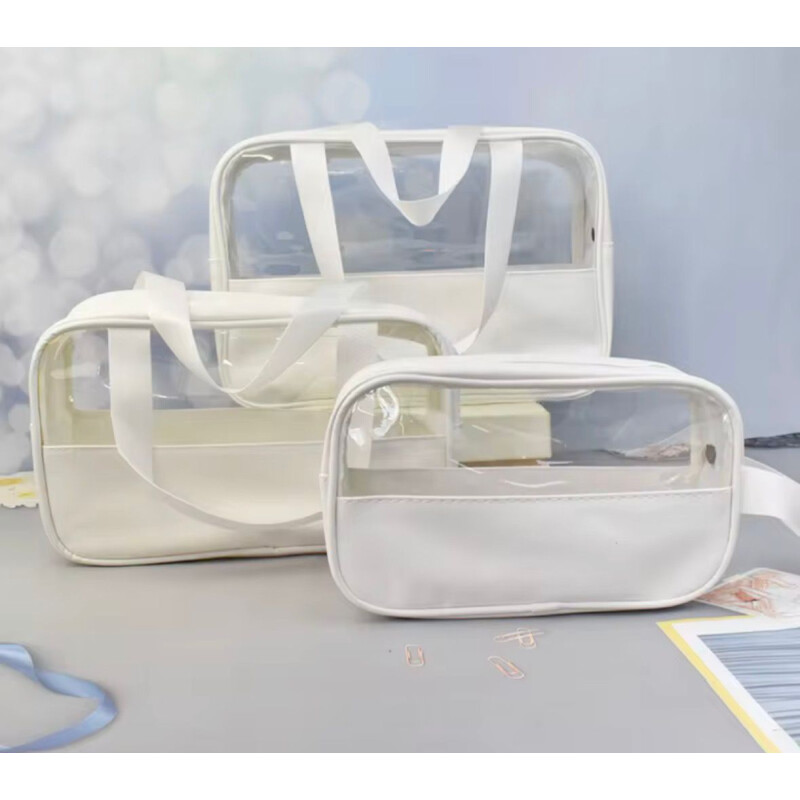 Set de Neceser de Viaje Transparentes Impermeables Blanco