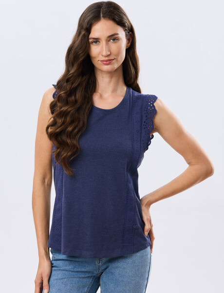 REMERA LISA DE ALGODÓN Azul