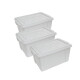 Set x3 Caja organizadora 70lts con tapa BLANCO