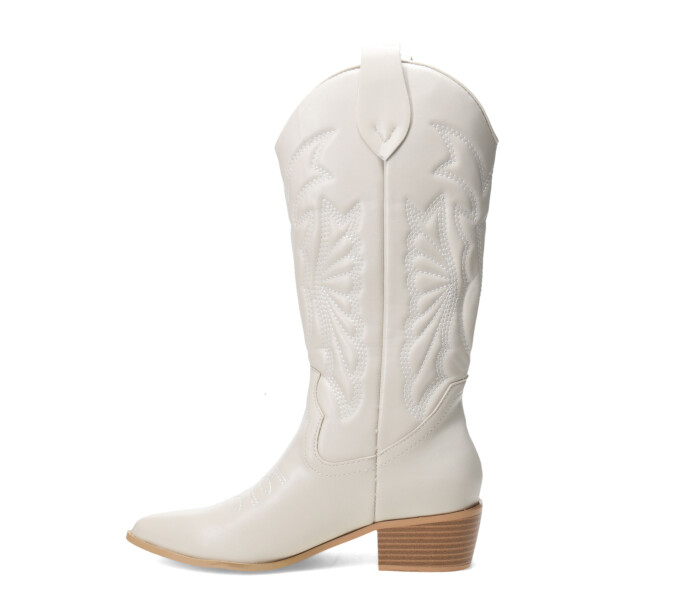 Botas de Mujer Miss Carol EDNA tejana con diseño en la caña Beige