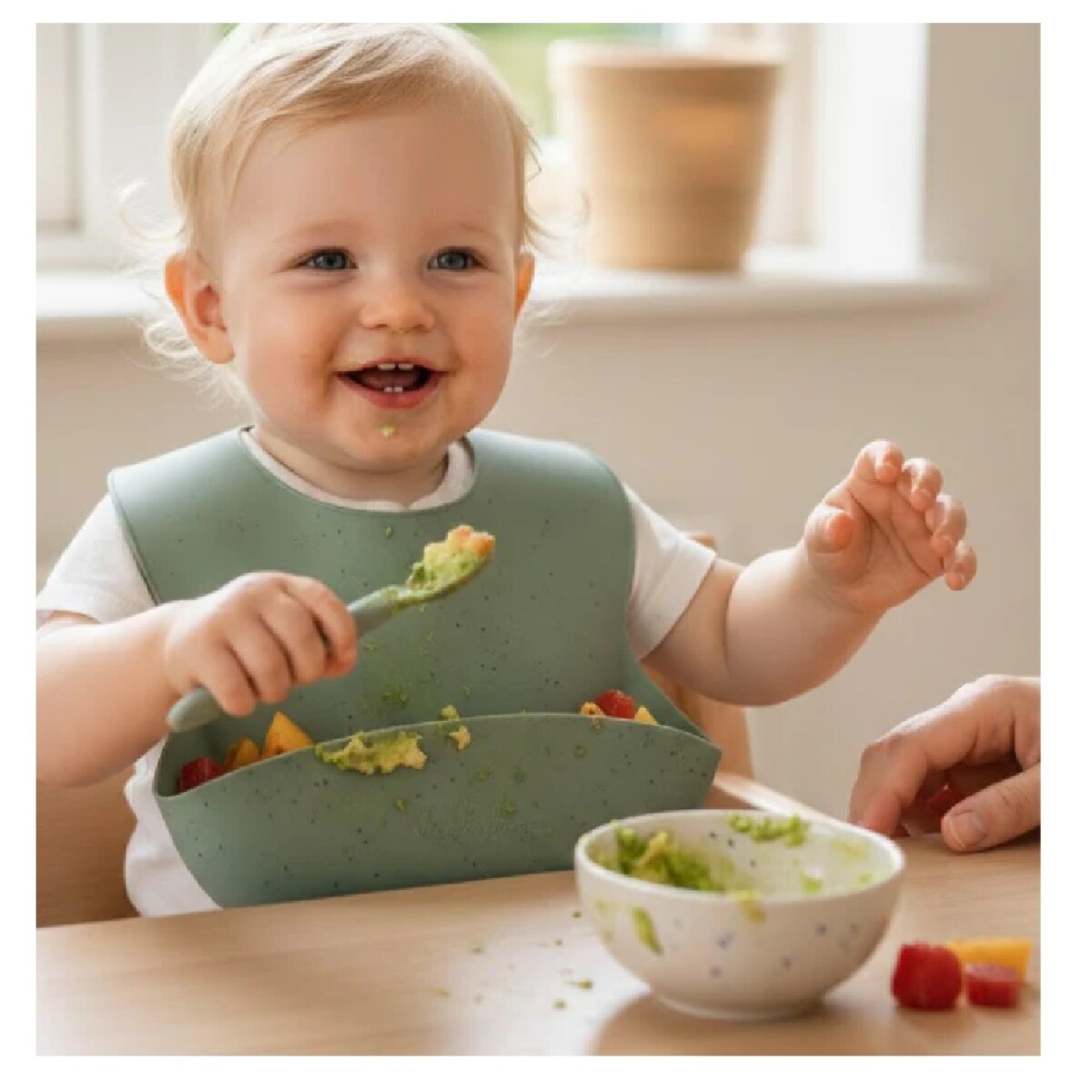 Babero silicona premium - verde 