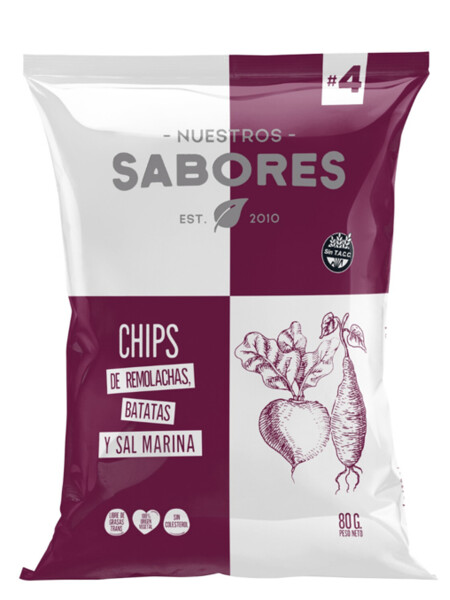 Chips de remolache y batata Nuestros Sabores Chips de remolache y batata Nuestros Sabores