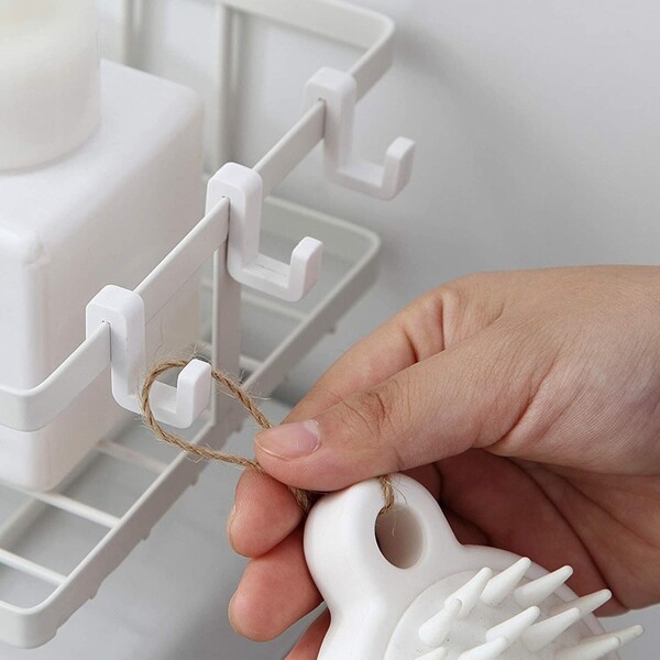 Estante organizador de pared para baño Blanco