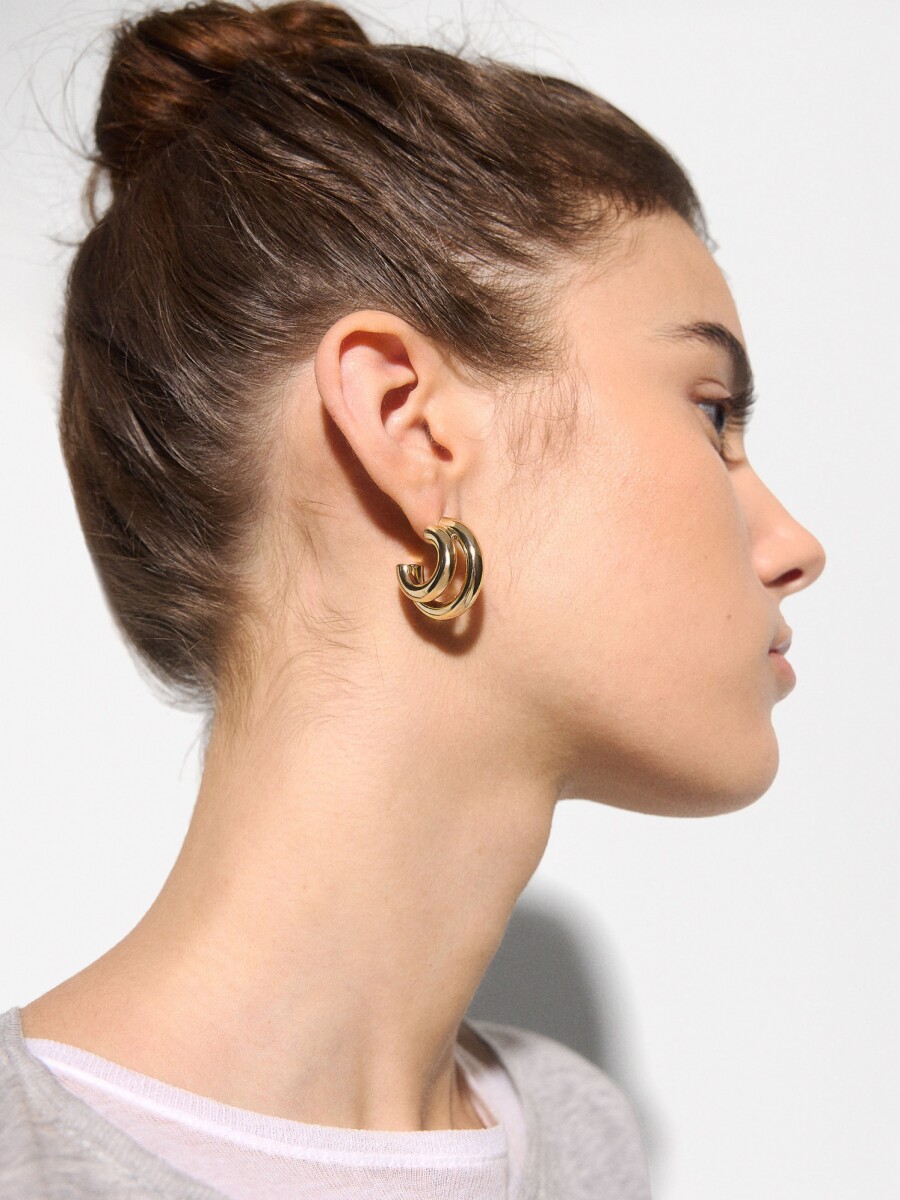 Aros Efecto Doble dorado