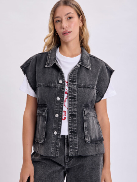 Chaleco jean Negro