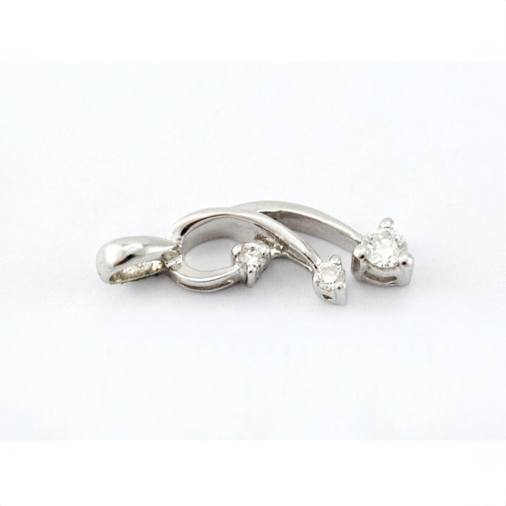 Dije Oro Blanco 18 K Y Brillantes Dije Oro Blanco 18 K Y Brillantes