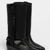 Bota Caña Media Amazonia En Cuero Liso Negro
