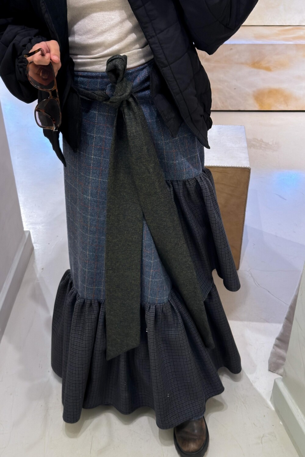 Winter Wave Skirt Gris