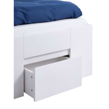 Estructura Cama Limfjorden 1 Plaza 90X200 2 Cajones Blanco