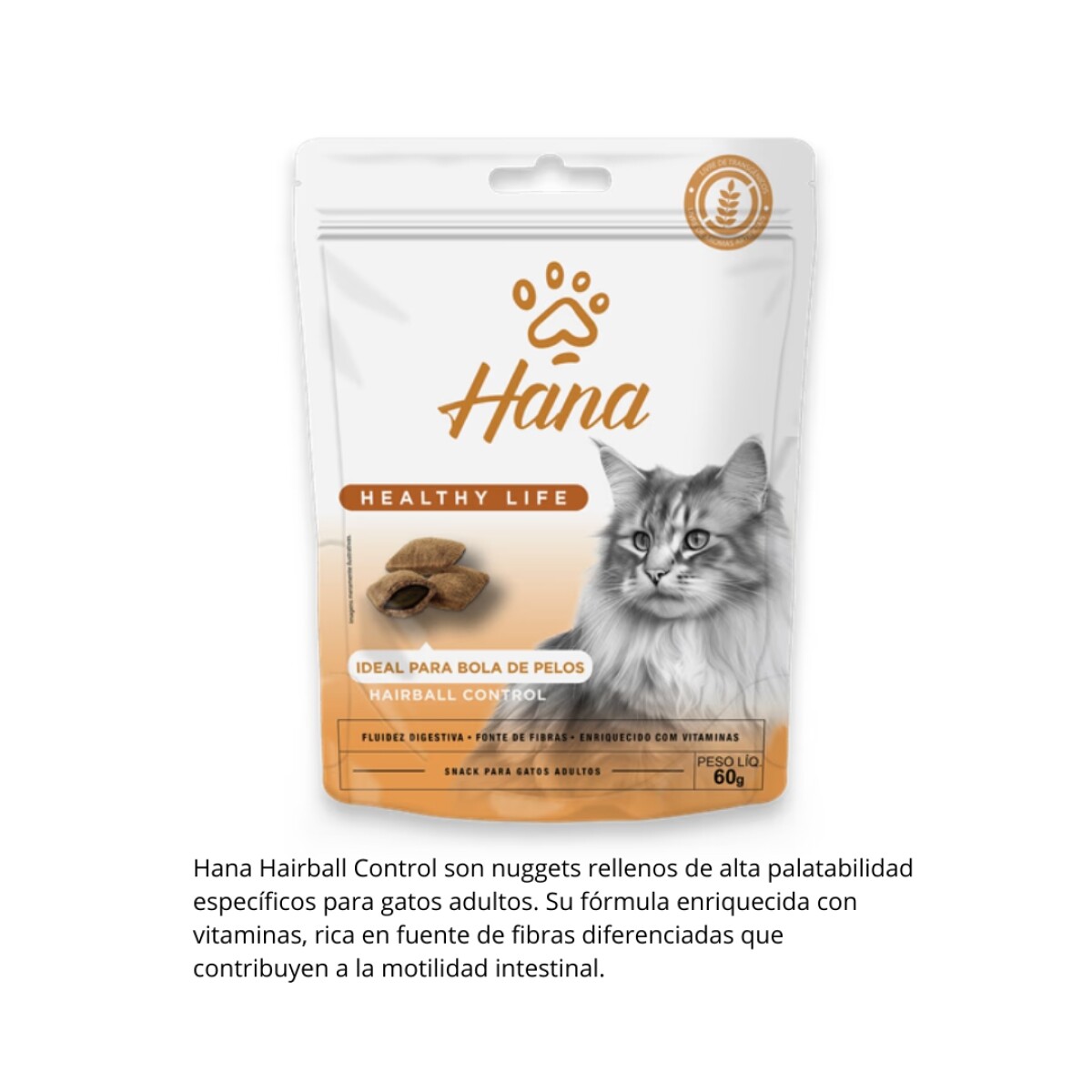 Hana Nuggets Gatos Hairbal Control 60 Gr 