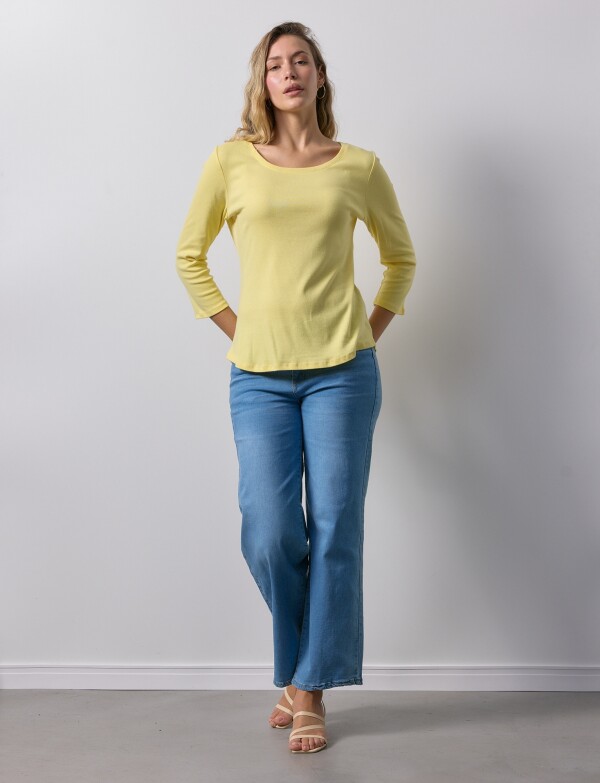 Remera Algodon Basica AMARILLO