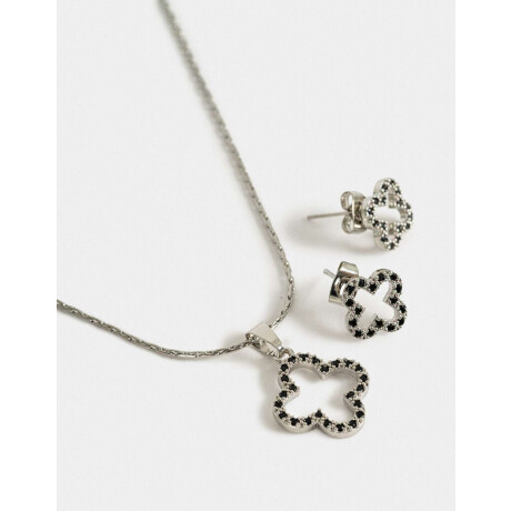 Set De Aros Pasantes Y Cadena Plateado