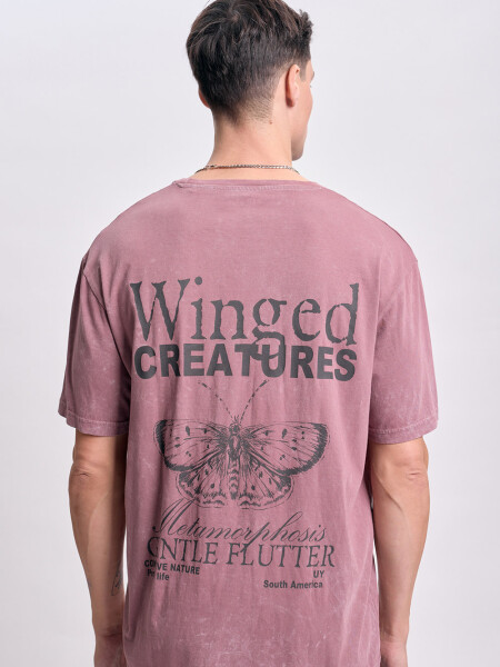 Remera oversize Mariposa Marron
