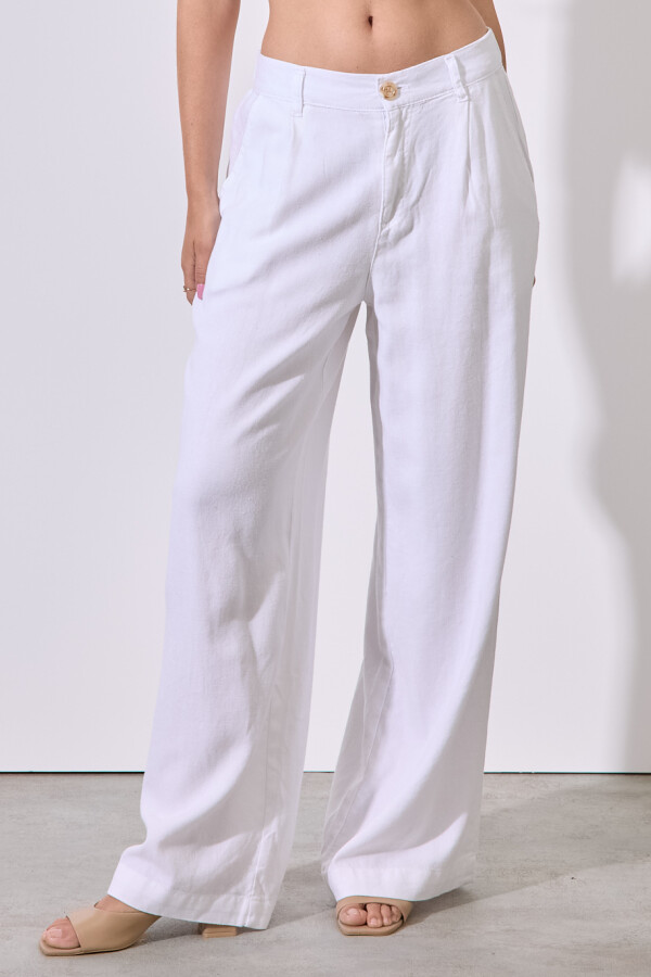 Pantalon Lino Wide BLANCO