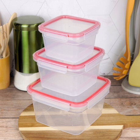 Set de 3 recipientes hermeticos Set de 3 recipientes hermeticos