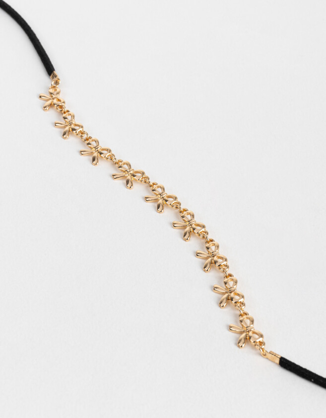 Chokers Moño Choker Con Moños - Dorado
