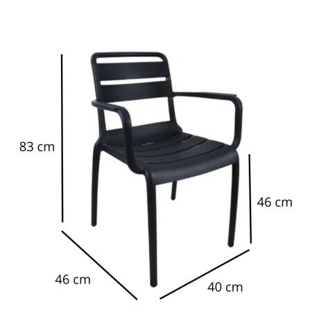 SILLA DE EXTERIOR OVIALA CON POSABRAZOS Silla de Exterior Oviala con Apoyabrazos Negra