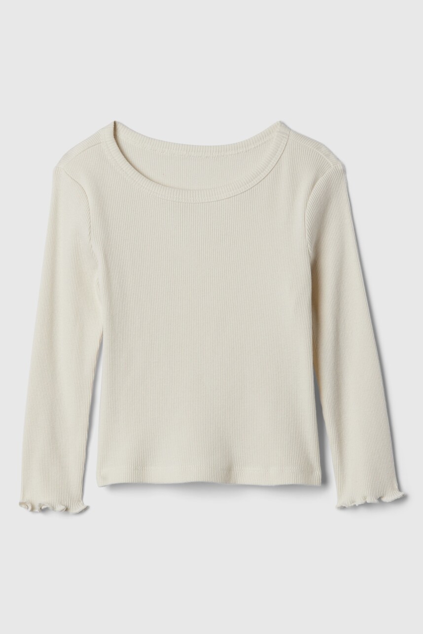 Remera Rib Manga Larga Toddler Niña Ivory Frost