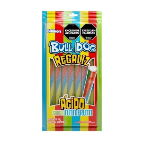 Goma Regaliz Bull Dog 75 grs Tutti-Frutti