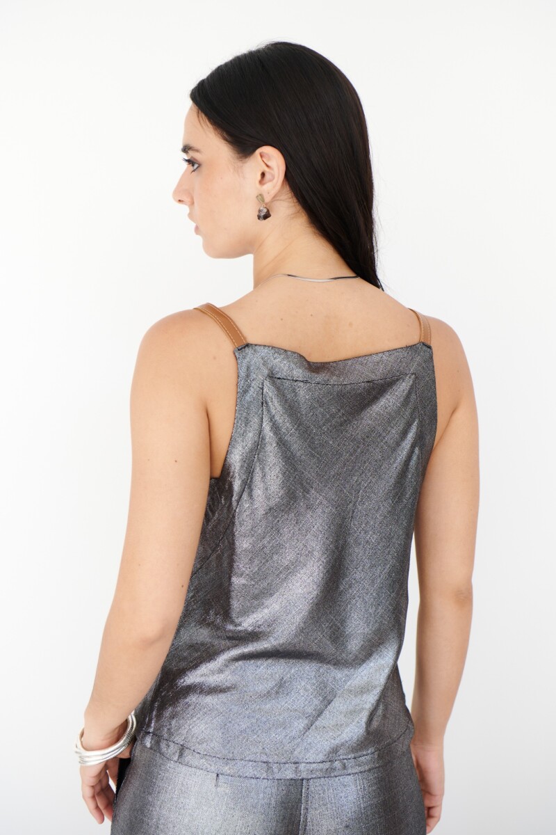 MUSCULOSA LINO GLOW NEGRO