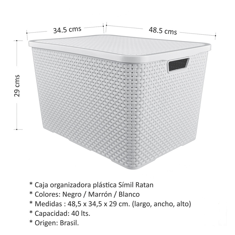 Caja ratan 40 lts BLANCO