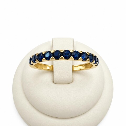 Anillo medio sin fin en Oro con piedras azules Anillo medio sin fin en Oro con piedras azules