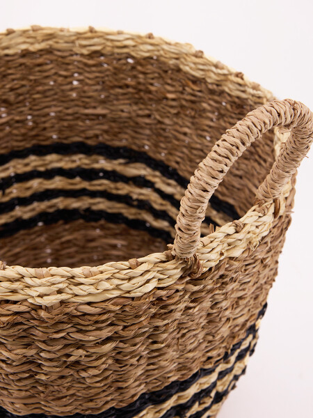 CANASTO RAYAS CON ASAS MARRON