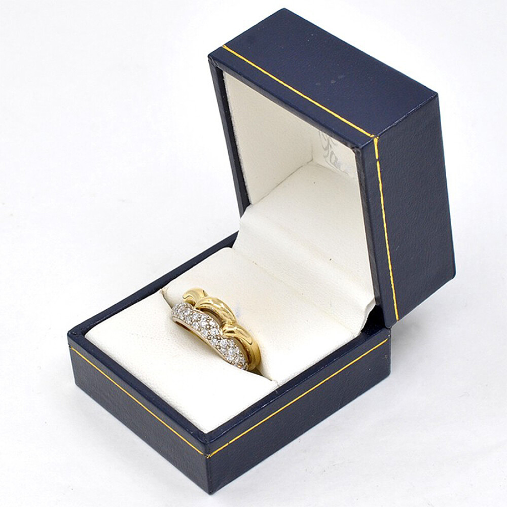 Anillo En Oro 18K Combinado Con Brillantes Anillo En Oro 18K Combinado Con Brillantes