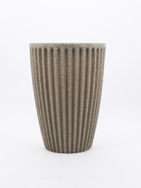 MACETERO CONICO FRIZADO GRIS