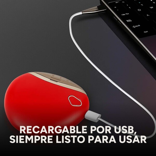 Corta Uñas Eléctrico Portátil USB C/ Función Lima Recargable Color Rojo