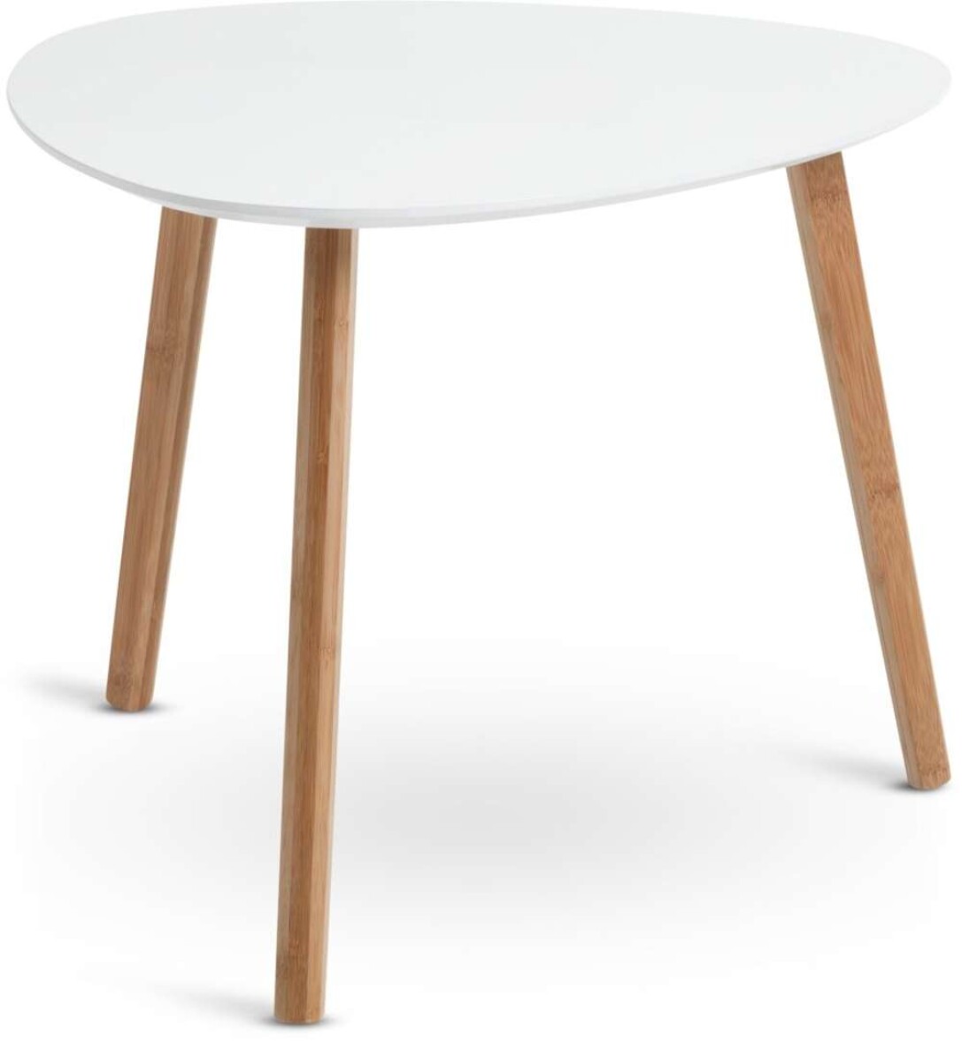 Mesa Auxiliar Taps 55X55 - Blanco/Bambu 