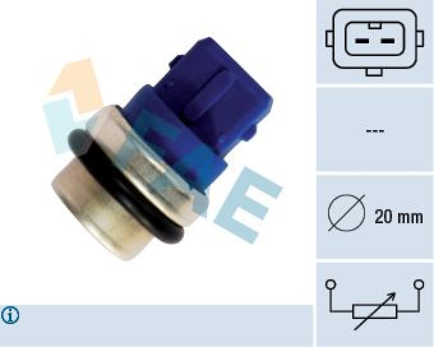 BULBO INTERRUPTOR - TEMP. VW/SEAT S/ROSCA 2TERM. AZUL FAE 
