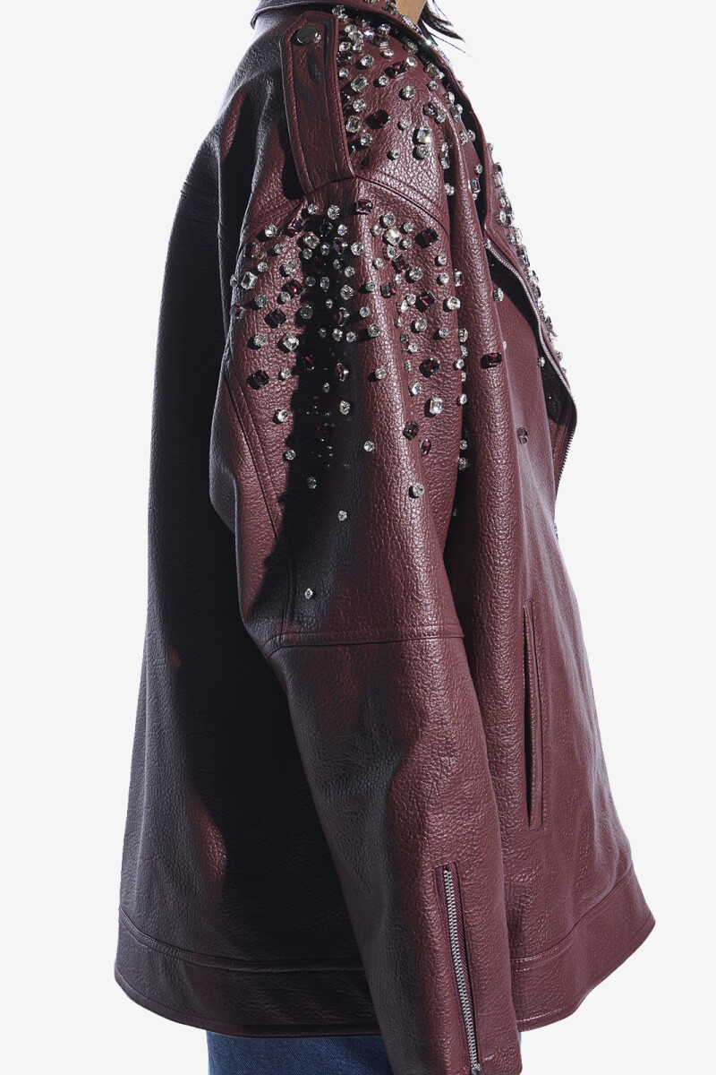 CHAQUETA FUR CATRINE Bordo