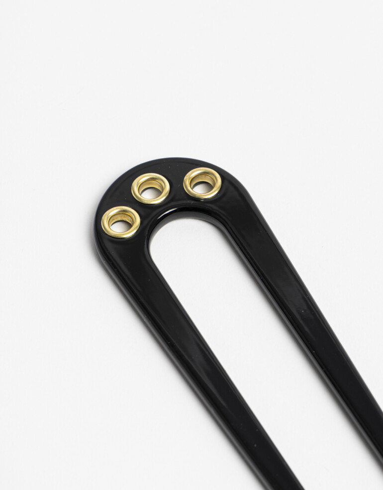 Peinetas y Palitos Acrilico Palito De Acrilico Con Detalles En Metal - Negro