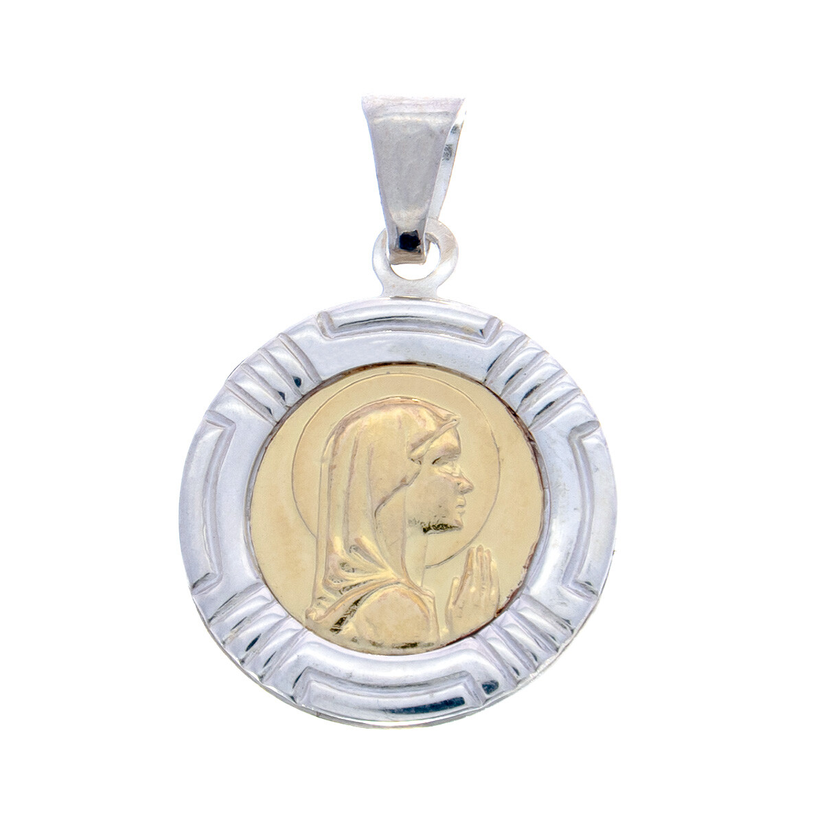 Medalla de plata y double en oro 18 ktes. VIRGEN NIÑA 