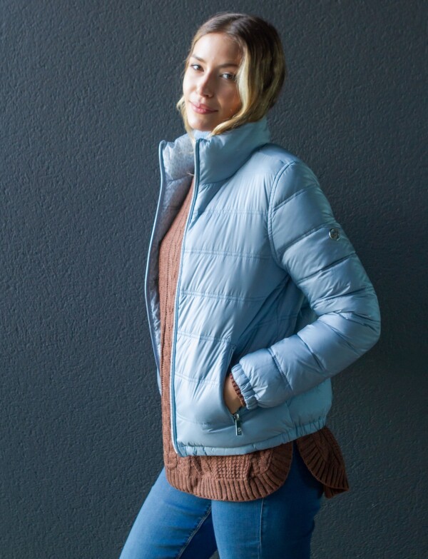 Campera Plumas Reversible CELESTE