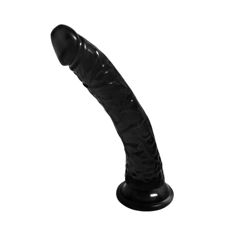 Dildo Curvo con Ventosa 19 cm Negro