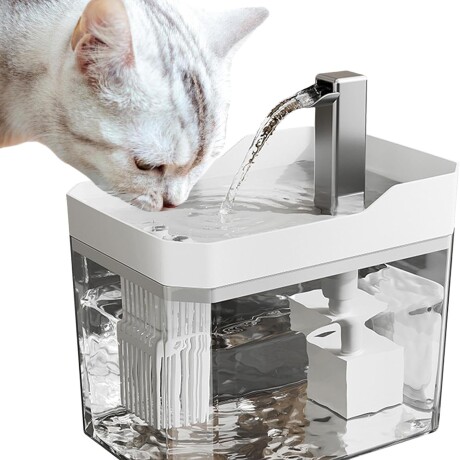 Fuente Con Dispensador de Agua y Filtro Para Mascotas Gris