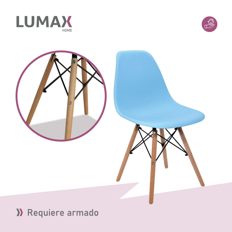 Sillas Eames Lumax Colorido Innovador Moderno Celeste