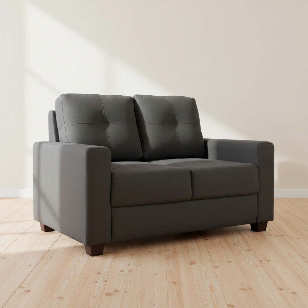 SILLÓN 2 CUERPOS TELA GRIS PIRIA GRIS OSC