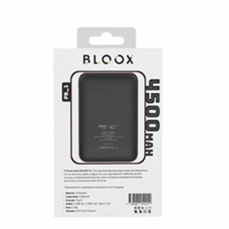 Cargador power bank BLOOX de 4500 mAh con USB C, A y micro USB Cargador power bank BLOOX de 4500 mAh con USB C, A y micro USB