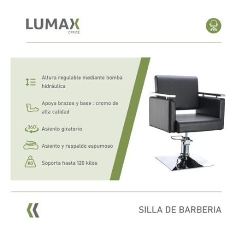 Sillon de Peluqueria y Barberia Hidraulico Giratorio Negro