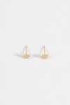 Caravanas pin estrella strass acero dorado