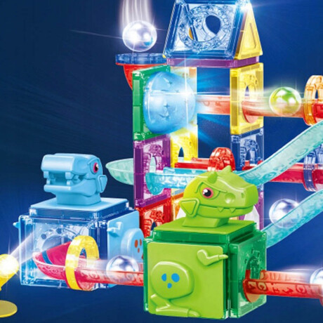 Juego Bloques Magneticos Dinosaurios C/luz 123pcs Juego Bloques Magneticos Dinosaurios C/luz 123pcs